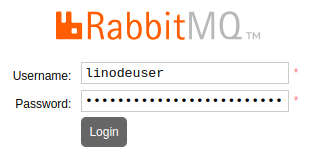 RabbitMQ login screen to verify the new user’s management access credentials. RabbitMQ login screen to verify the new user’s management access credentials.