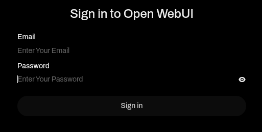 Open WebUI Login Page “Open WebUI Login Page”